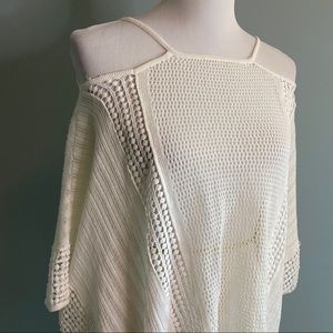 Free people white knit off the shoulder top